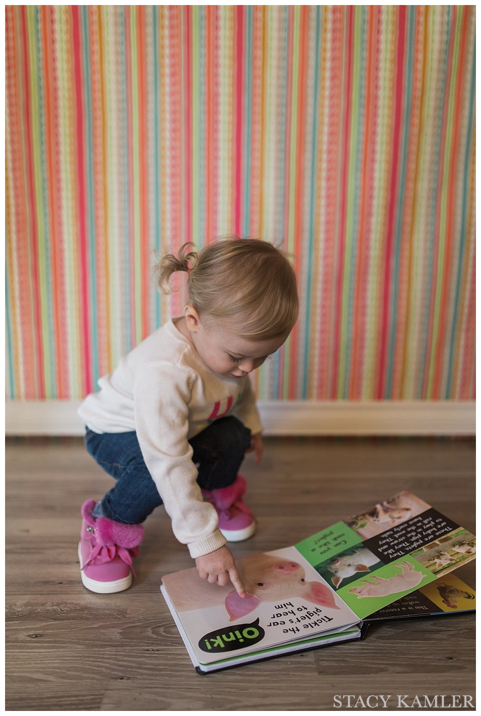 18 month old and her books