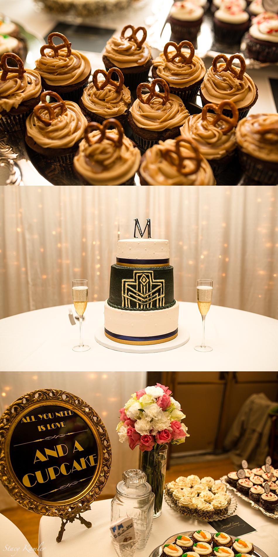 Cake and Cupcakes at Grand Island Wedding