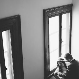 Bride and Groom portraits in Grand Island Courthouse