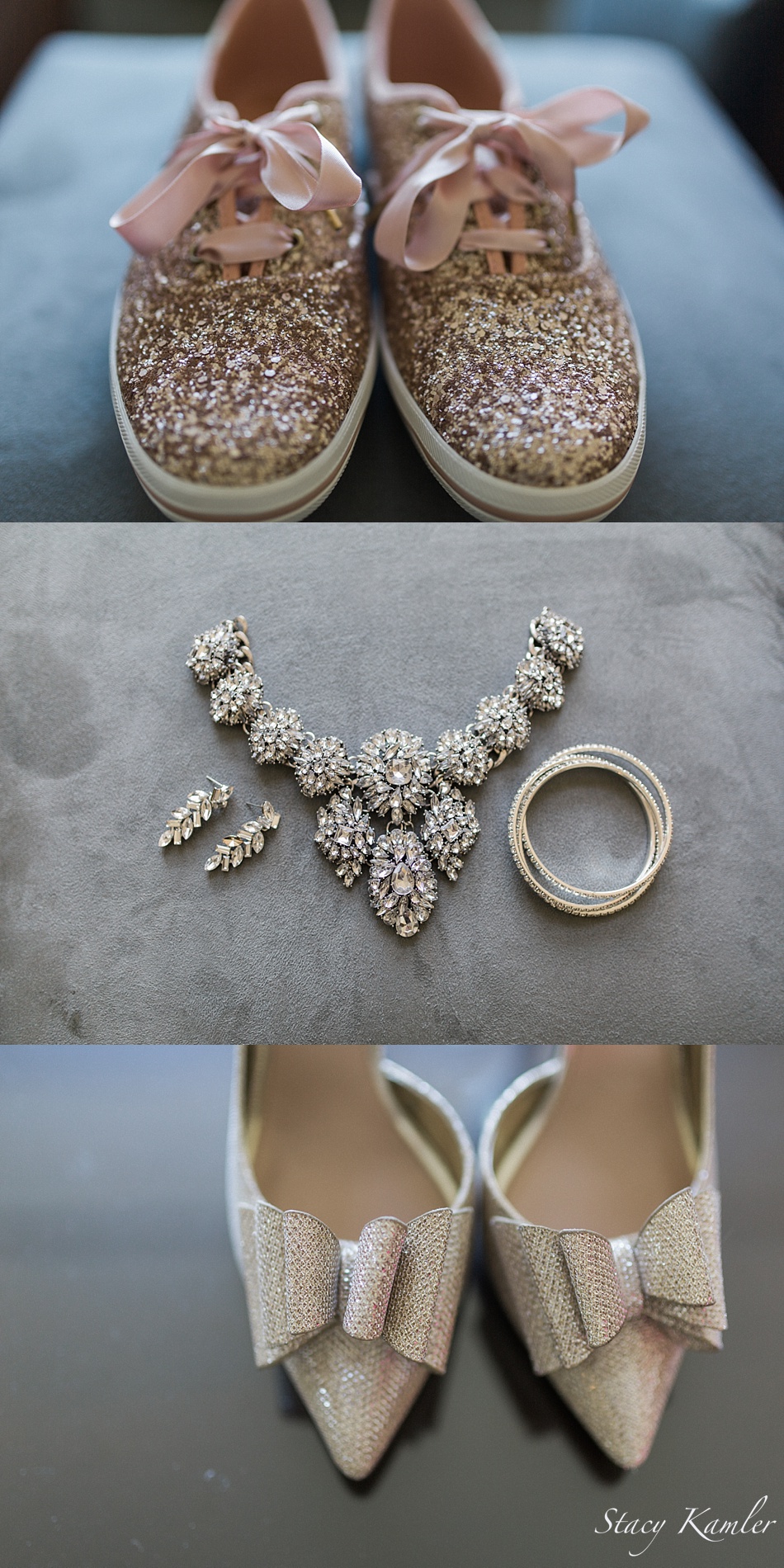 Bride's Details: Pink and Gold Glitter Shoes