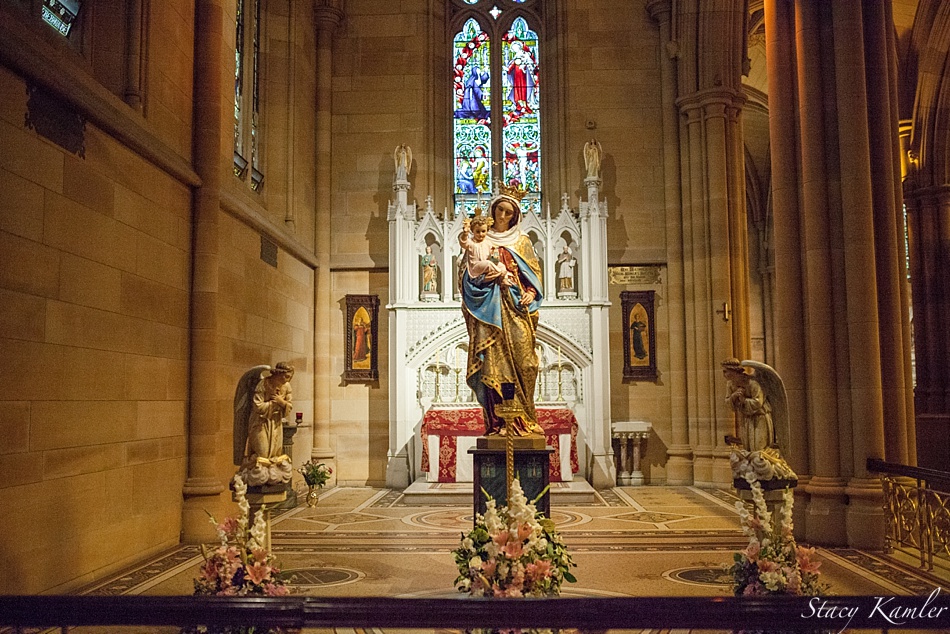 Statue inside St. Mary's Cathedral Church, Sydney Australia