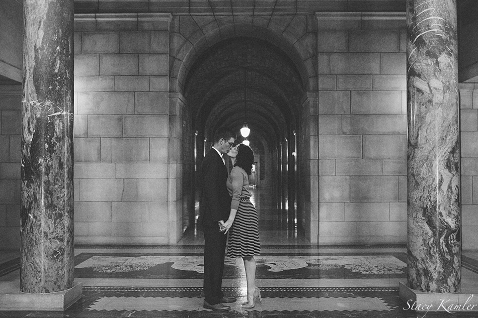 Boy and Girl Kissing at the State Capital
