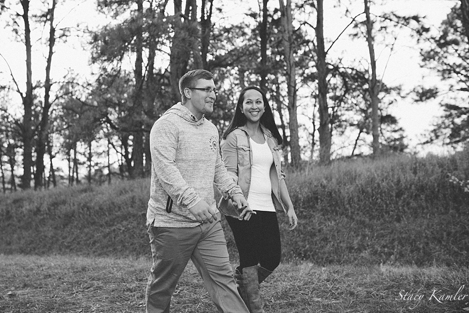 Smiles and Laughter during a fall engagement session