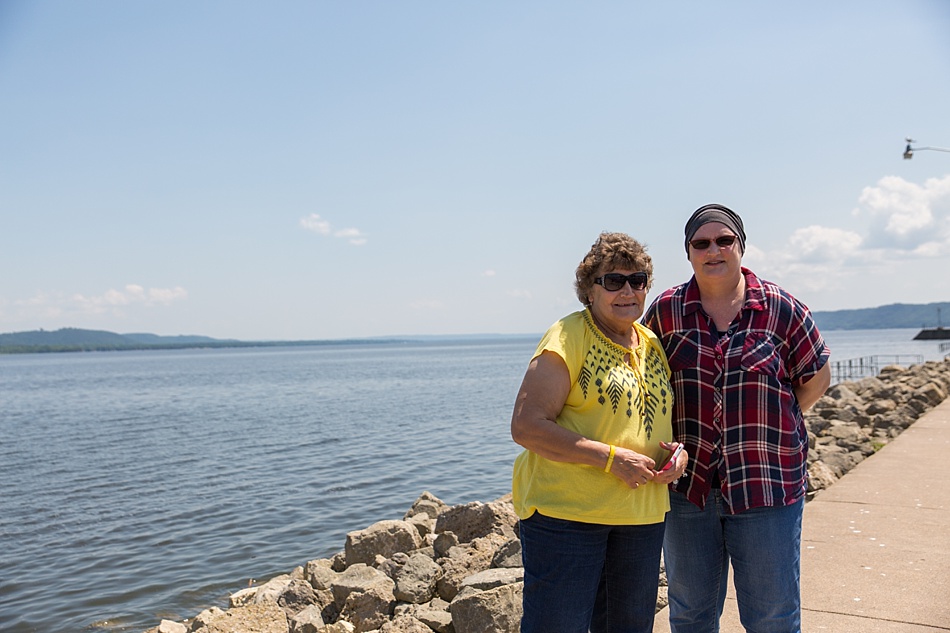 Julie and her mom at the Lake City Marina