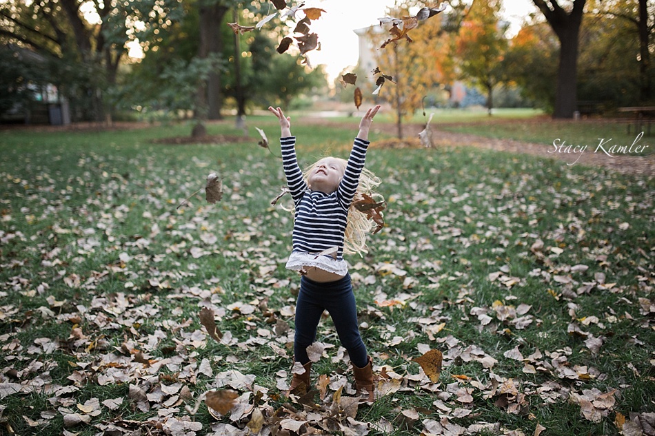 Throwing leaves in the Air