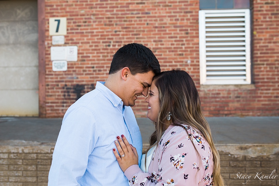 Pink Floral jacket and blue button down - outfit for engagement session