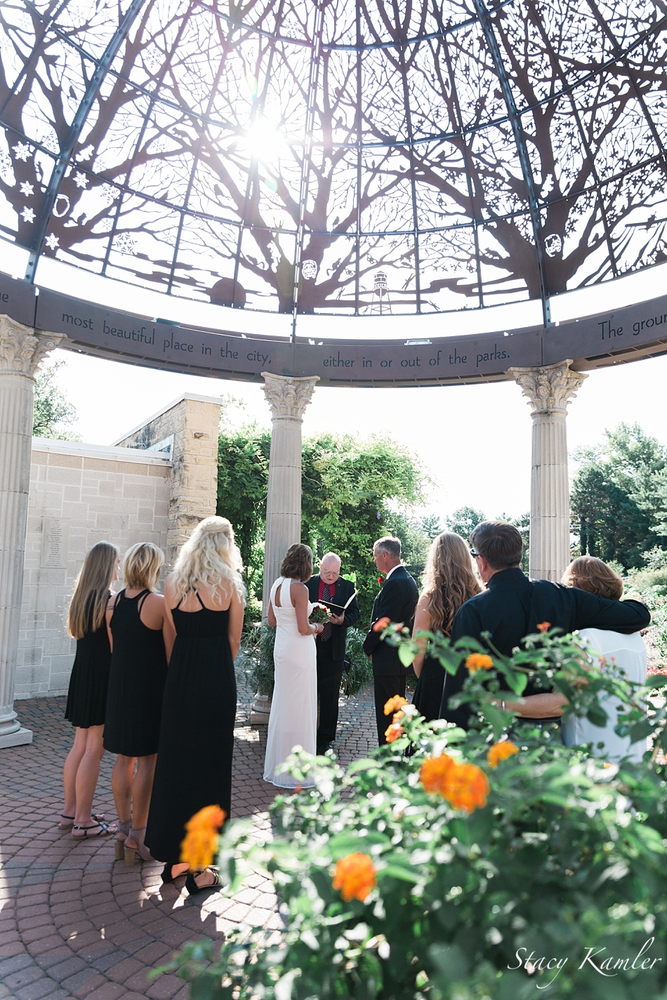 Intimate Ceremony under the dome at Sunken Gardens