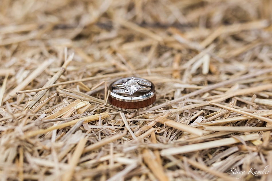 Rings on Haybale - Country wedding