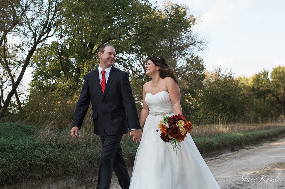 Fall wedding in the country in nebraska