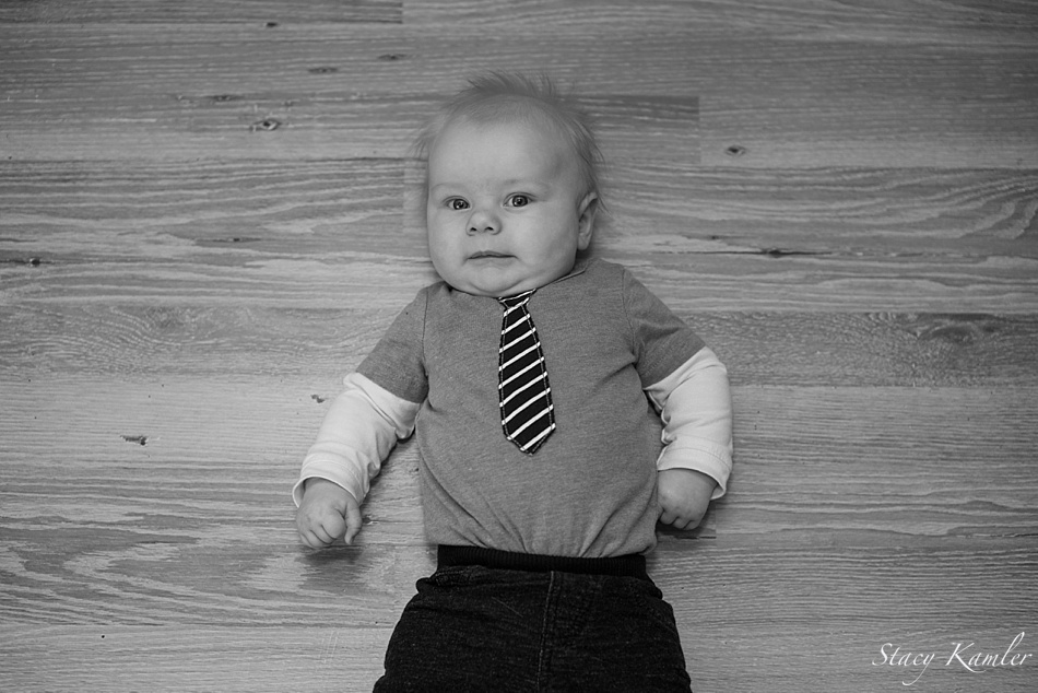 Three month photos: Shirt with tie