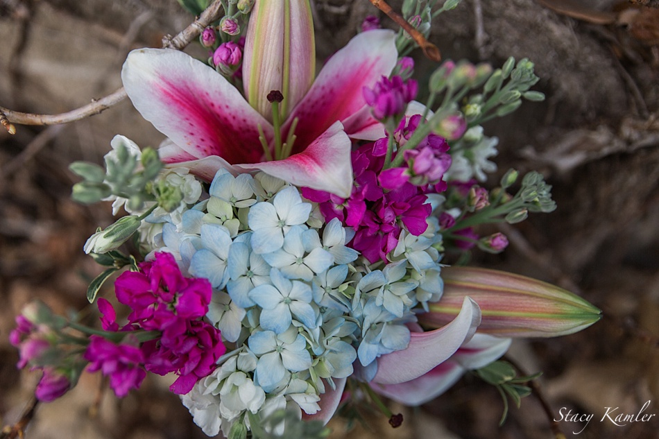 Purple, pink and blue Spring Bridal Bouquet