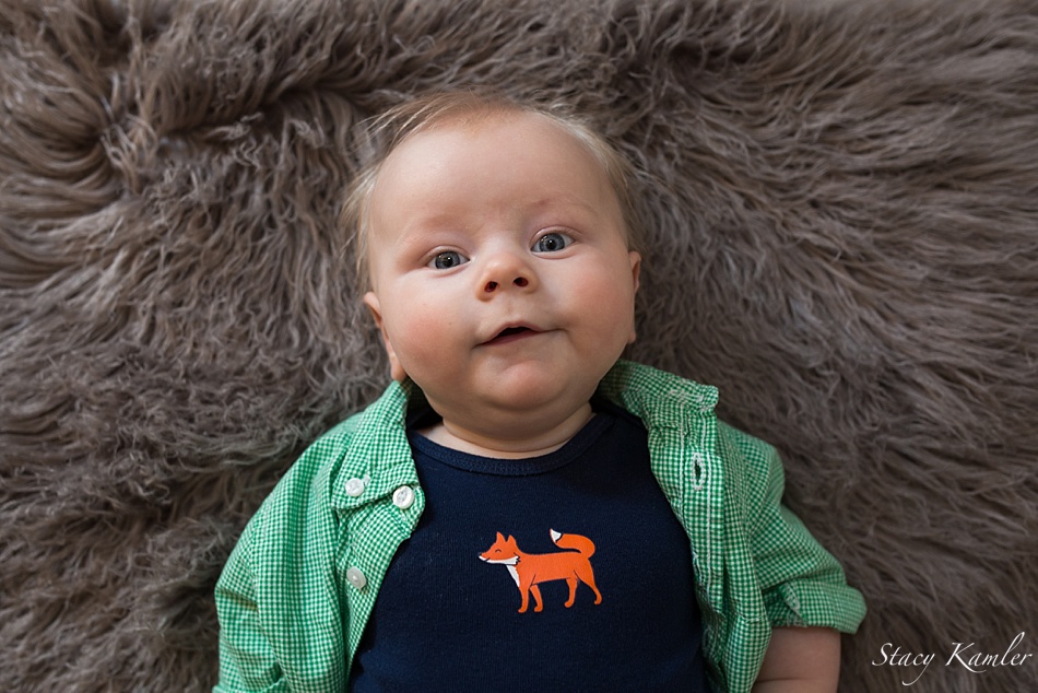 Everett | Blonde Hair Blue Eyed Boy | 4 Months - Stacy Kamler Photography