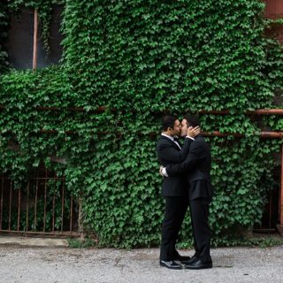 Grooms in the Old Market, Omaha, NE