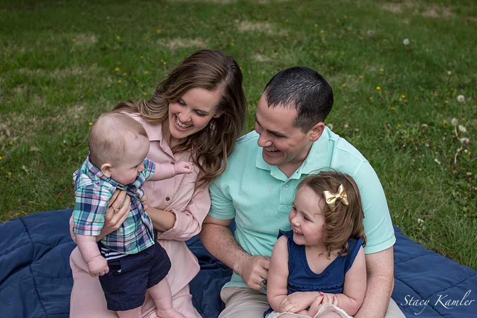 Pink and Green outfits for Spring Time Family Photos