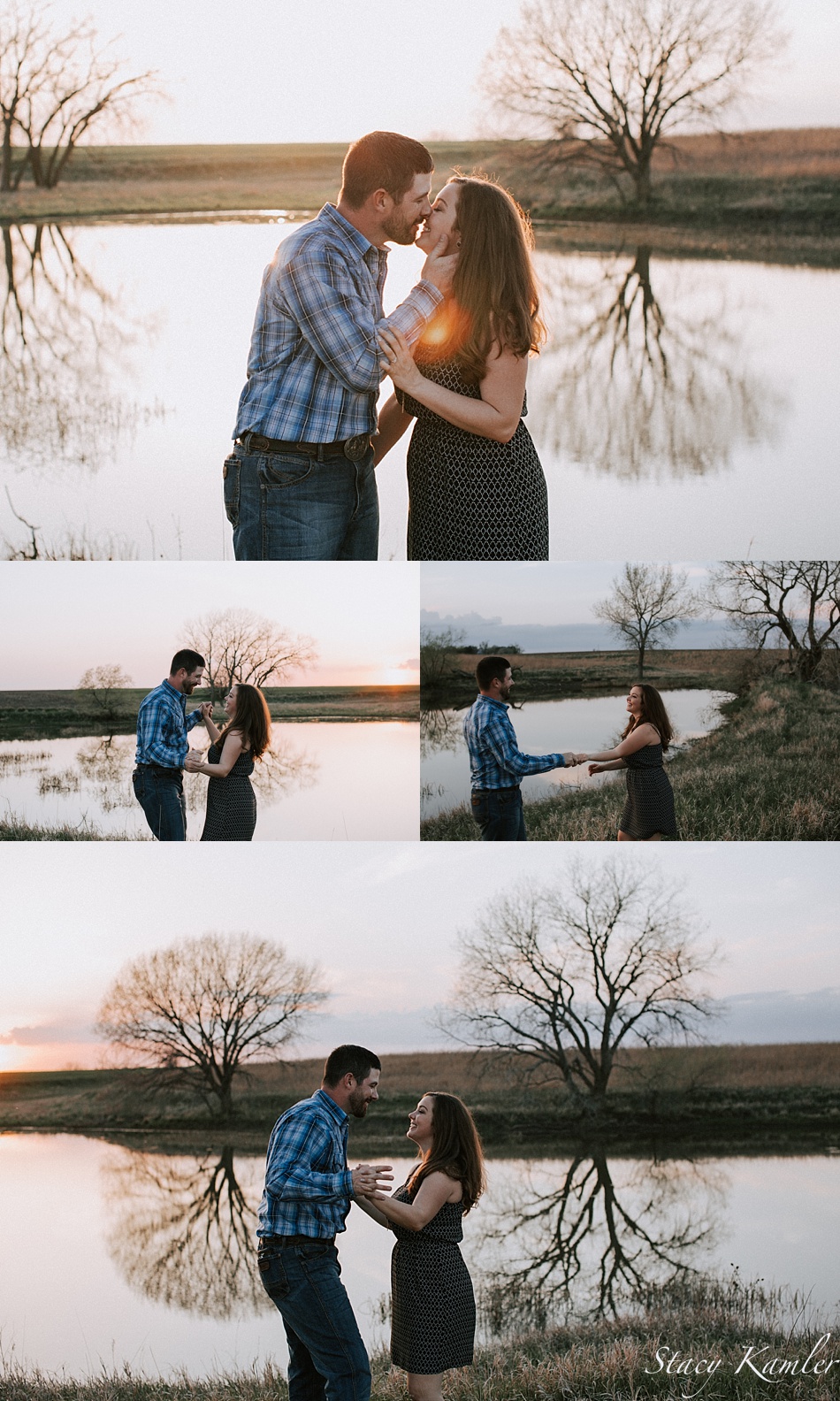 Nebraska sunset with engagement photos