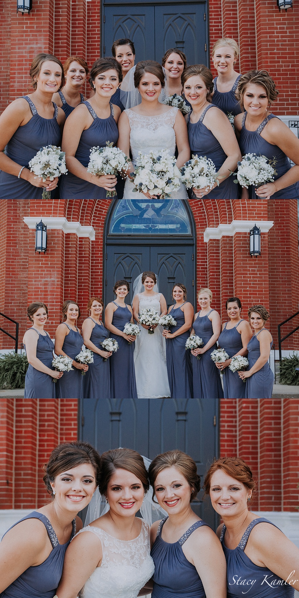Bridesmaids outside of the Church