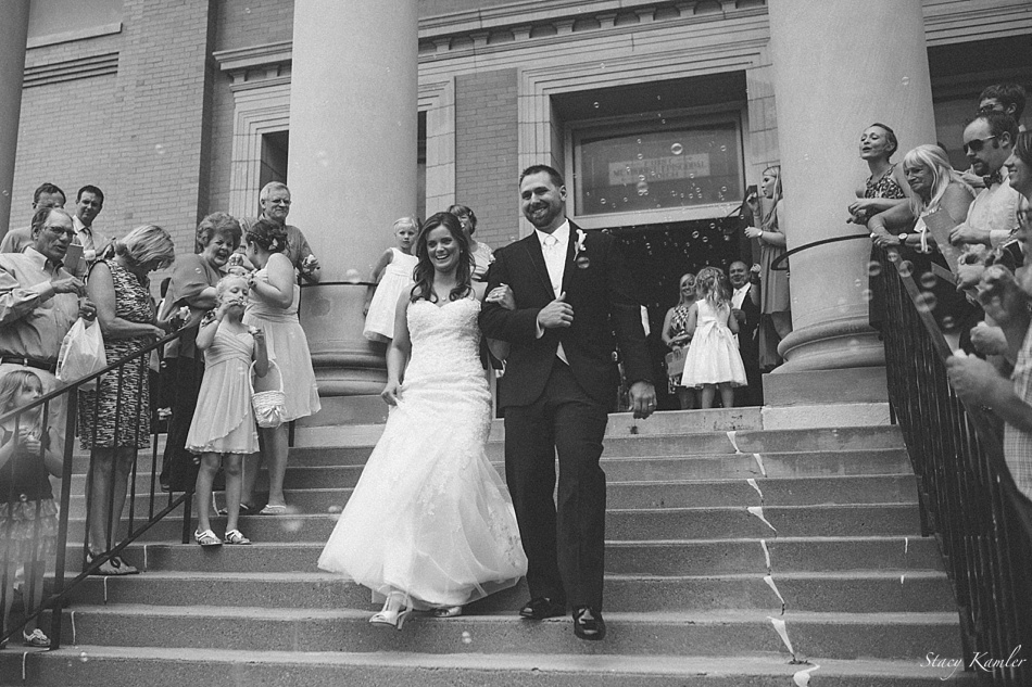 Bride and Groom Exit First United Methodist Church, Lincoln NE