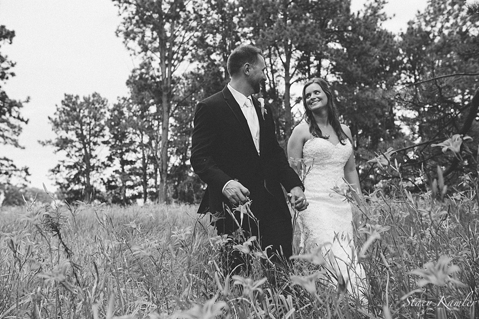 Bride and Groom portraits in tall grass