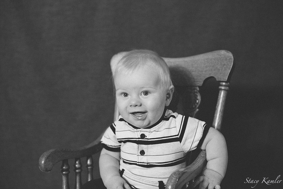 black and white 6 month old photo
