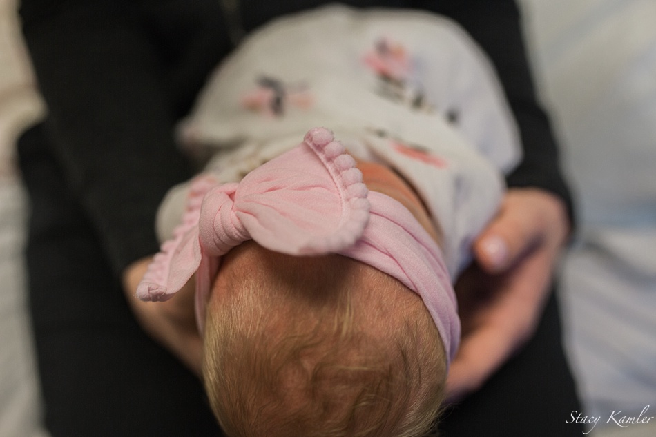 Newborn Girl with big pink bow