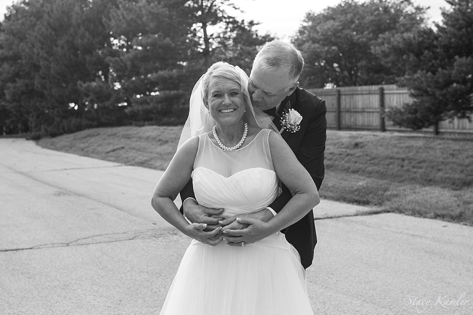 Black and White photo of Bride and Groom