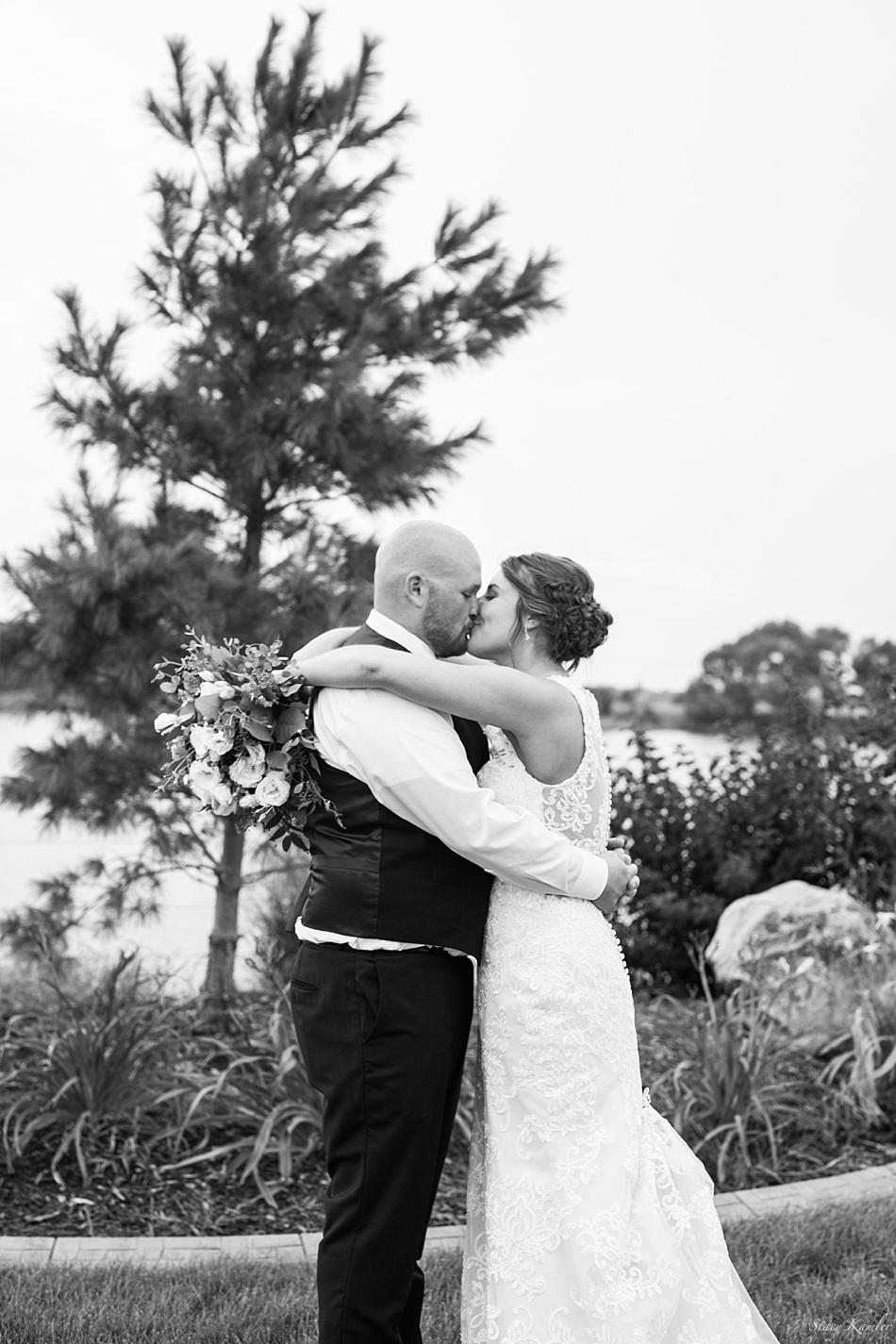Black and White bride and groom photos