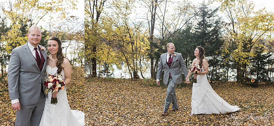 Bridal Portraits with leaves on the ground