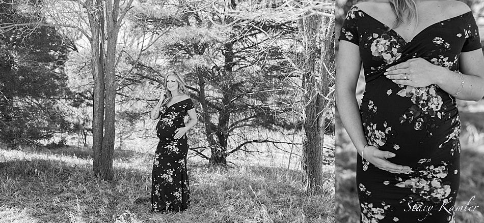 Maternity Session with long floral dress