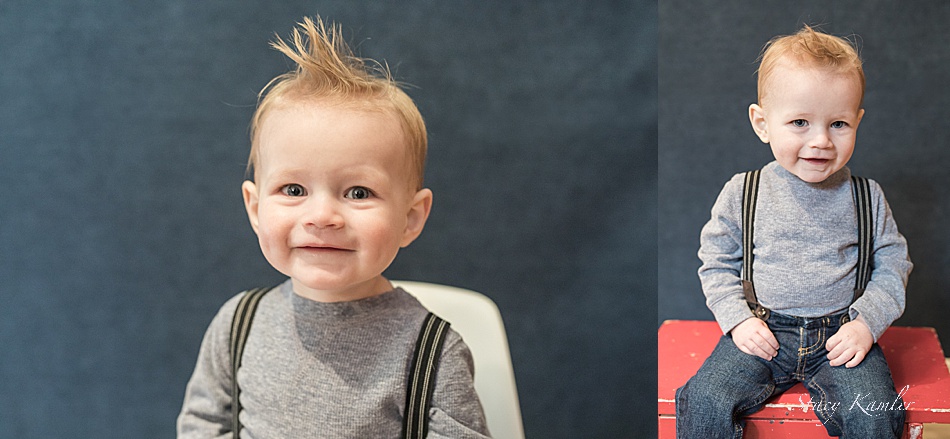 Boy in suspenders for one year old photos
