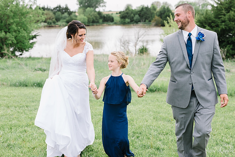 Wedding Day photos with Bride, Groom and Daughter