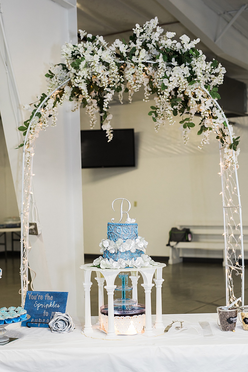 Wedding Cake with white flowers