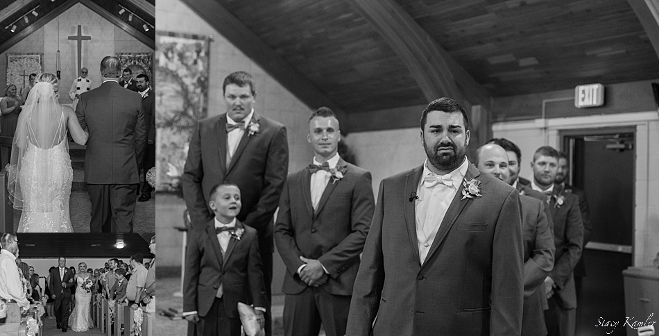 Groom first look in the Church
