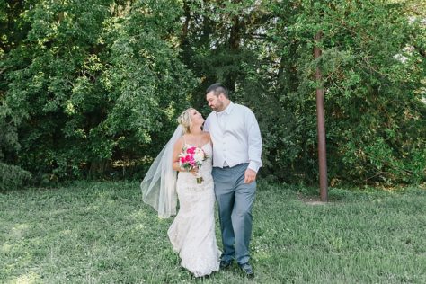 Wedding Portraits with lace dress and veil
