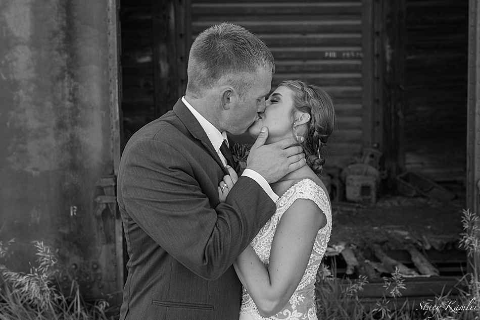 Bride and Groom Portraits at the Junkyard