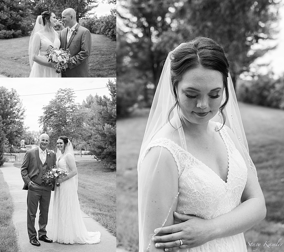 Black and White portraits of Bride and Groom