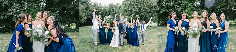 Bridesmaid photos in blue dresses