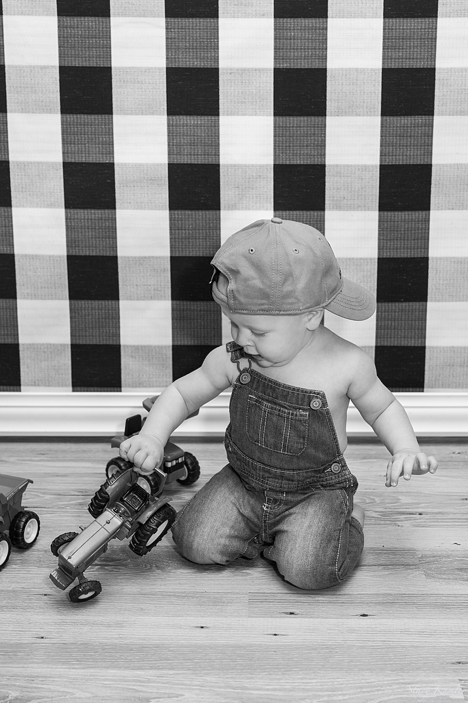 One Year Old Photos with John Deere Tractor
