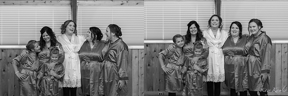 Bridesmaids in robes