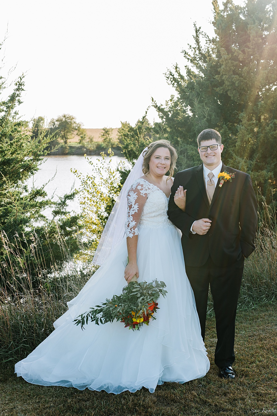 Sun Flare on Wedding Photos in October