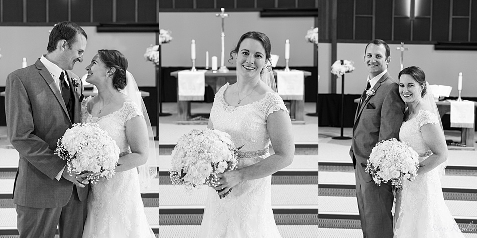 Black and White formal photos of the bride and groom